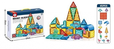 Магнітний конструктор HD 147 A  45 деталей, в коробці