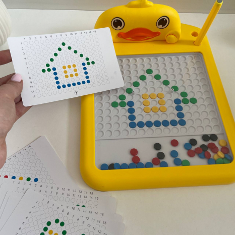 Магнітна логічна дошка-мозаїка Каченя зі стилусом та картками HD159A-60A-61A