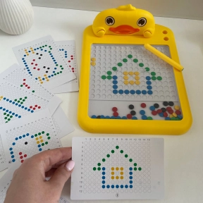 Магнітна логічна дошка-мозаїка Каченя зі стилусом та картками HD159A-60A-61A