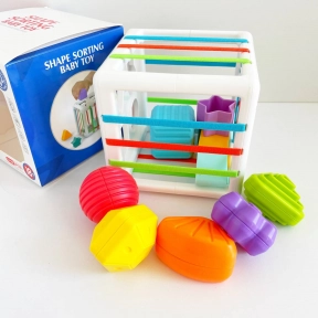 Логічна гра - сортер Куб з резиночками та сенсорними елементами HE 0211