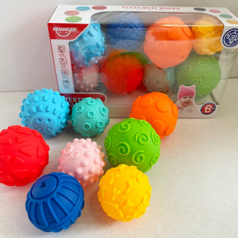 Сенсорные шарики HE 0257 с пищалкой, 8 шт в коробке