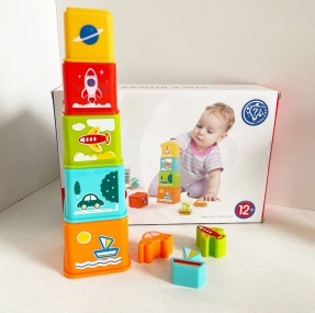 Розвиваюча іграшка для найменших.Пірамідка транспорт. HE0225