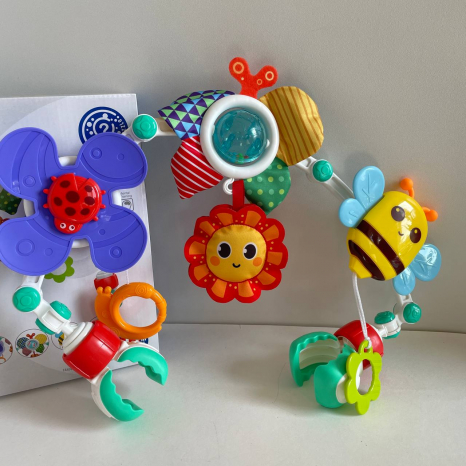 Підвіска на візочок з брязкальцями, підвіски 3 шт, 48*36см HE0305