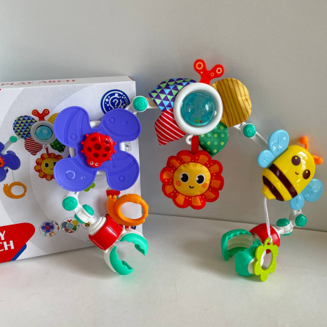 Підвіска на візочок з брязкальцями, підвіски 3 шт, 48*36см HE0305