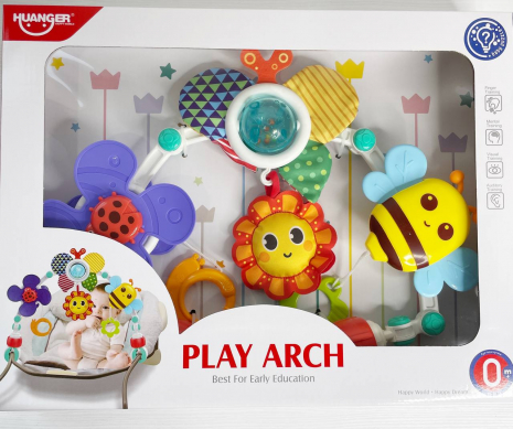 Підвіска на візок, крісло дитяче, ліжечко (дуга, підвісні іграшки, брязкальце, шуршалка) HE0306