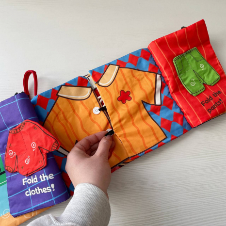 М'яка тактильна книга Одяг, HF-G001-K