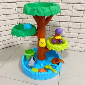 Ігровий набір Пісочниця Дерево з пташечками 62 см (млин, відро, лопатка, граблі, лійка, формочки)