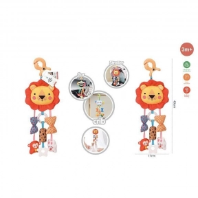 Брязкальце - підвіска Левенятко: шелесткі елементи, мелодія вітру, пискавки, прорізувач, прищіпка для підвішування