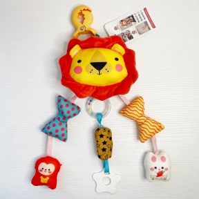 Погремушка - подвеска HL 33-21 Львенок: шелестящие элементы, мелодия ветра, пискавки, прорезыватель,