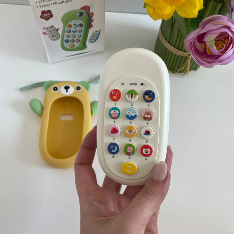 Інтерактивний милий телефончик в гумоовму чохлі (озвуч. англійською мовою) HLX201-3A