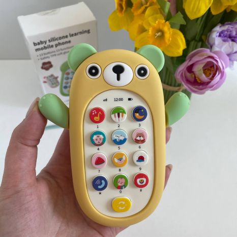 Інтерактивний милий телефончик в гумоовму чохлі (озвуч. англійською мовою) HLX201-3A