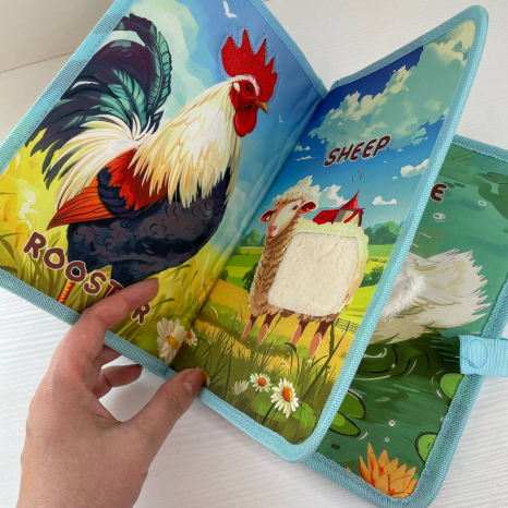 Книга тактильна (текстурні вставки) для малюків Свійські тварини
