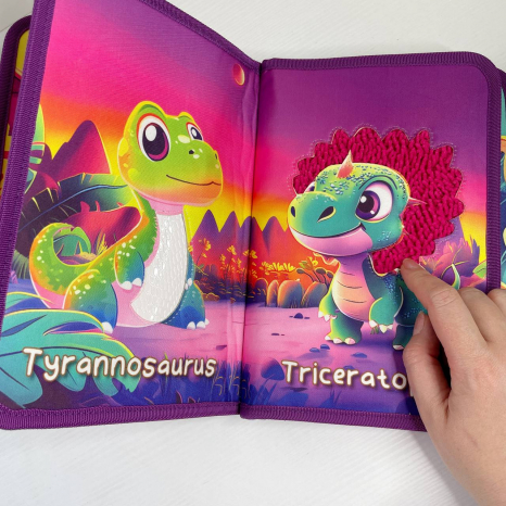 Книга тактильна (текстурні вставки) для малюків Динозаври