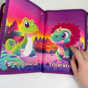 Книга тактильна (текстурні вставки) для малюків Динозаври
