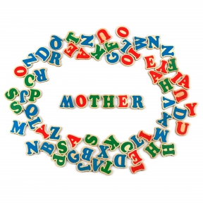 Деревянный английский алфавит на магнитах, KomarovToys J707