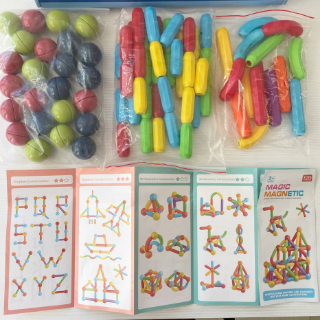 Магнітний конструктор на 79 деталей з кульками та паличками, JH 53 C