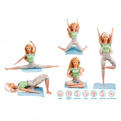 Лялька йогиня спортсменка з  килимком , розмір 29 см JJ8675-1Q