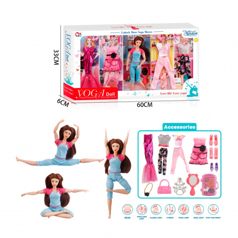Шарнірна лялька йогиня з одягом і аксесуарами , розмір 29 см JJ8676-1Q