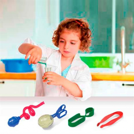 Мій перший комплект інструментів для лабораторії (пінцети, піпетка, пробірки, ножиці-ложки) Edu-Toys (JS019)