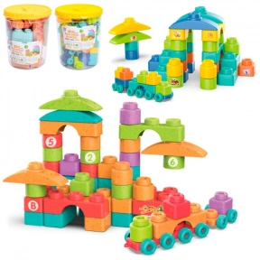 Пластиковый блочный конструктор с крупными деталями в ведре JX6885-6889