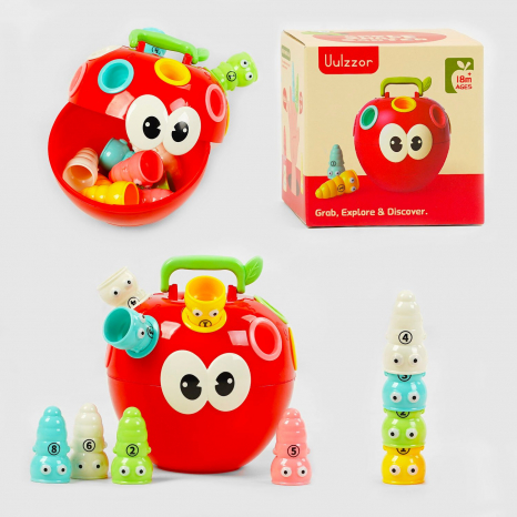 Логічна гра JY 18003 Яблучко хробачки, вивчення цифр, в коробці