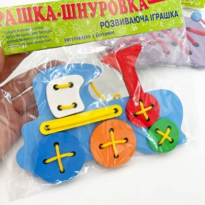 Дерев'яна шнурівка Потяг (поїзд), KomarovToys К105