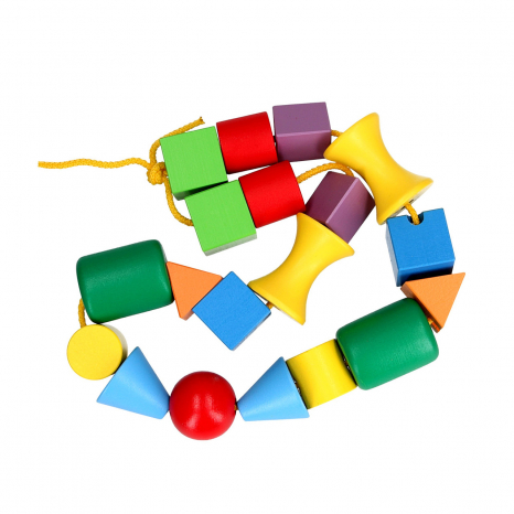 Дерев'яна Шнурівка Намисто міні, ТМ KomarovToys