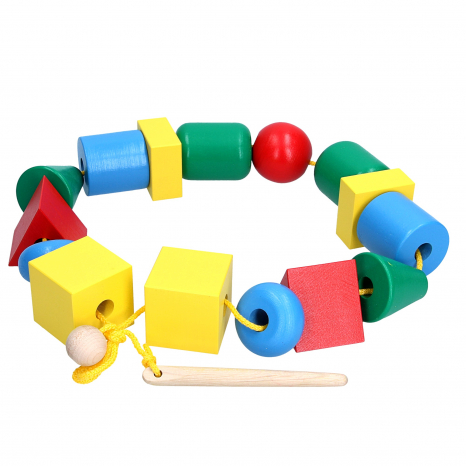 Деревянная игрушка Шнуровка бусы Макси, Komarovtoys К124