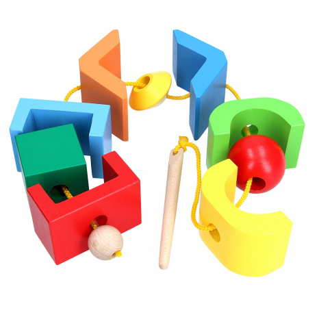 Дерев'яна шнурівка з крупними деталями Фантазер KomarovToys K 129