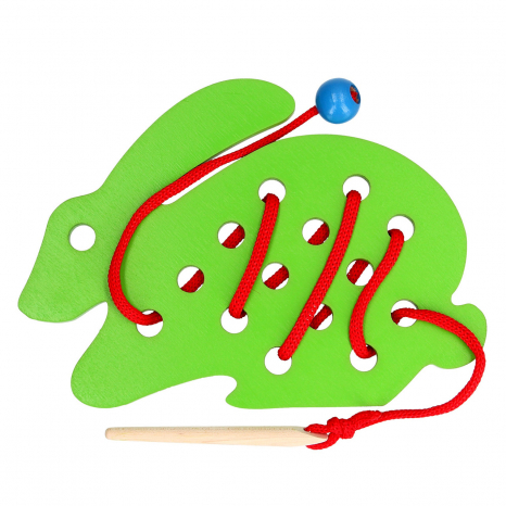 Дерев'яна шнурівка Кролик, KomarovToys К138