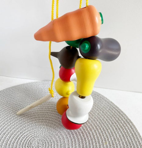 Дерев'яна Шнурівка Фрукти та овочі, ТМ KomarovToys К 141