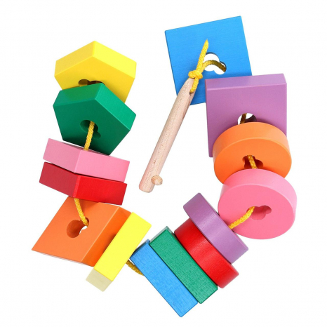 Деревянная Шнуровка Ключик и формы, ТМ KomarovToys