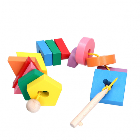 Деревянная Шнуровка Ключик и формы, ТМ KomarovToys