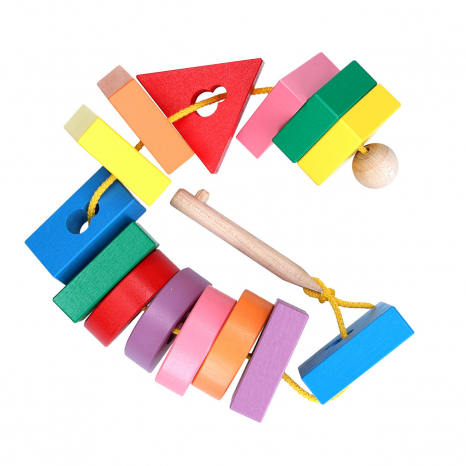 Деревянная Шнуровка Ключик и формы, ТМ KomarovToys