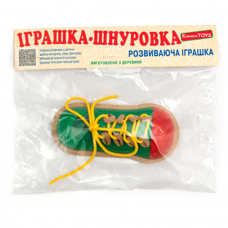 Дерев'яна шнурівка Черевичок, KomarovToys К147