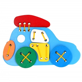Деревянная шнуровка "Джип", KomarovToys К103