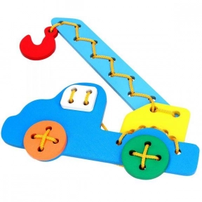 Дерев'яна Шнурівка Автокран, KomarovToys K104