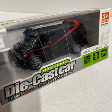 Дитяча іграшка Металева інерційна машинка Фургон (світло, звук), масштаб 1:32