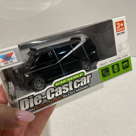 Дитяча іграшка Металева інерційна машинка Фургон (світло, звук), масштаб 1:32