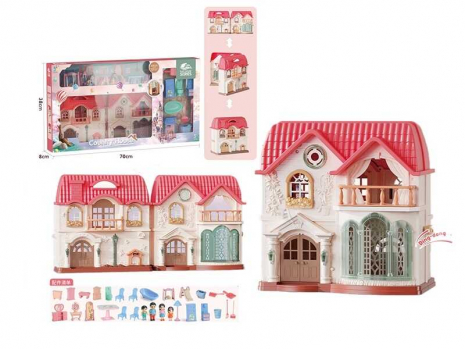 Будиночок зі звуком, підсвічуванням, ігровими фігурками, меблями