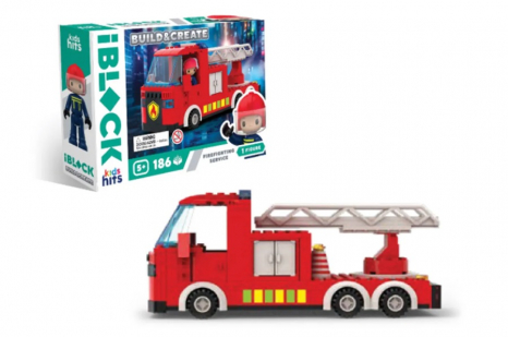 Конструктор Пожарная машина 186 деталей Kids hits IBLOCK JUNIOR KH17/001/3