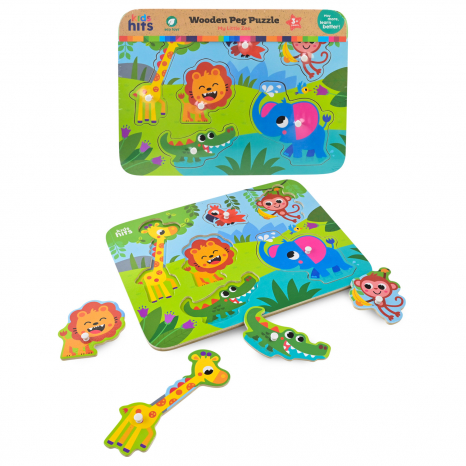 Дерев'яна рамка з вкладишами Тварини Kids Hits KH20/072