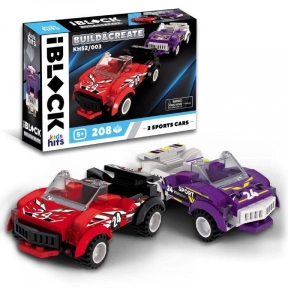 Дитячий конструктор пластиковий Мегакари (спортивні авто), IBLOCK, KH52/003