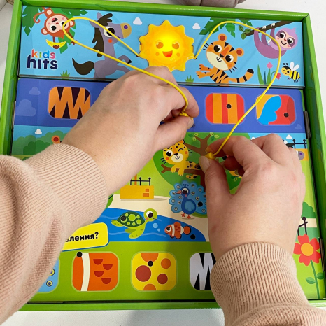 Интерактивная электровикторина "Мир животных" 6 карт двухсторонних, 120 логических пар, KH55/003