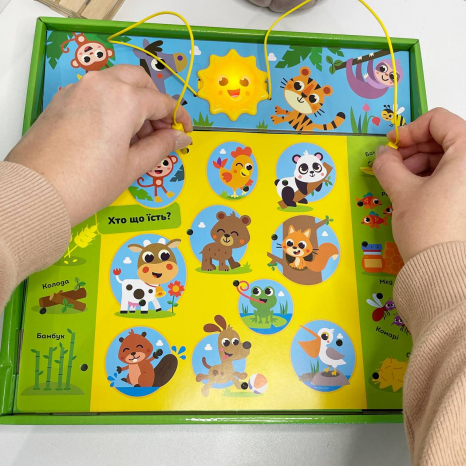 Интерактивная электровикторина "Мир животных" 6 карт двухсторонних, 120 логических пар, KH55/003