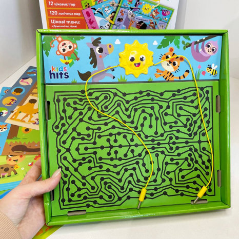 Интерактивная электровикторина "Мир животных" 6 карт двухсторонних, 120 логических пар, KH55/003