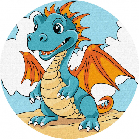 Картина за номерами "Прогулянка дракончика", d19см, Ідейка. KHO-R1058