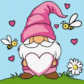 Картина за номерами для дітей "Закоханий гном", Ideyka, 25х25см