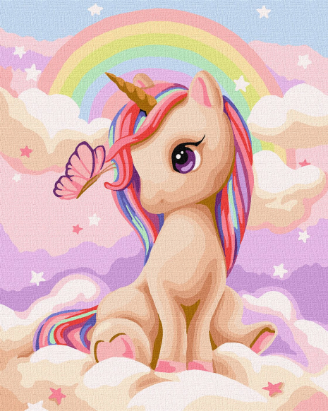 Картина за номерами " Допитлива одноріжка" Ідейка. KHO2411