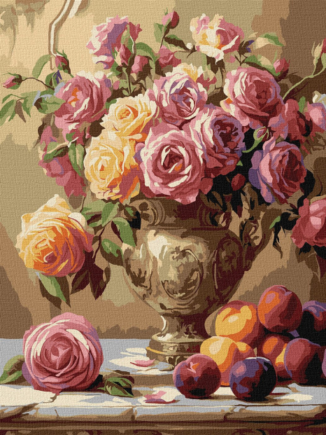 Картина по номерам "Разноцветные розы" KHO3291 30x40см IDEYKA